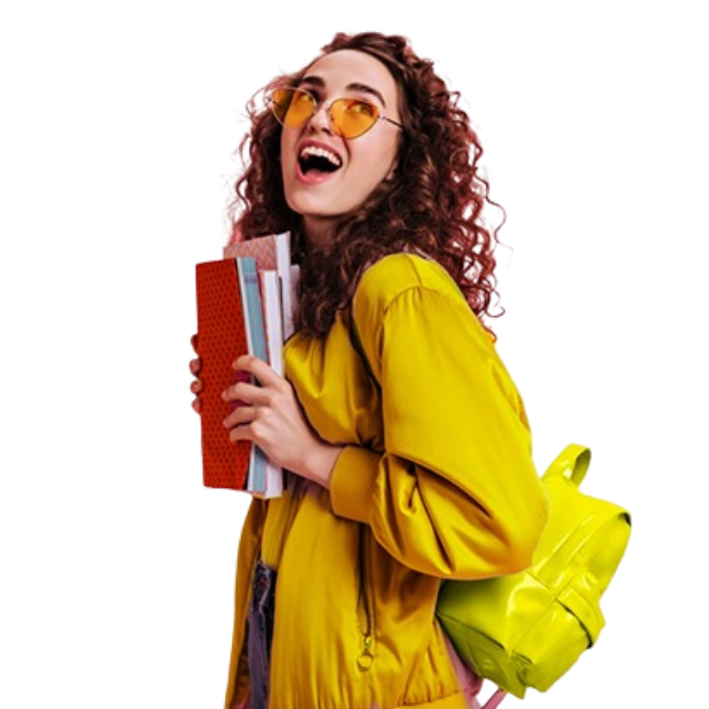 female student going for practicing of Certification.