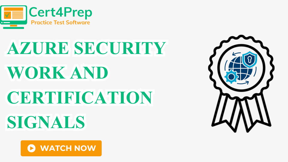 Azure security certifications path showing Security Engineer, Security Operations Analyst, and Cybersecurity Architect roles in a cloud environment